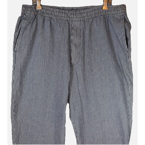 Uniqlo Pants Women's XL Striped Stretch Drawstring Cotton Blend Comfort Pull-On - Picture 3 of 11